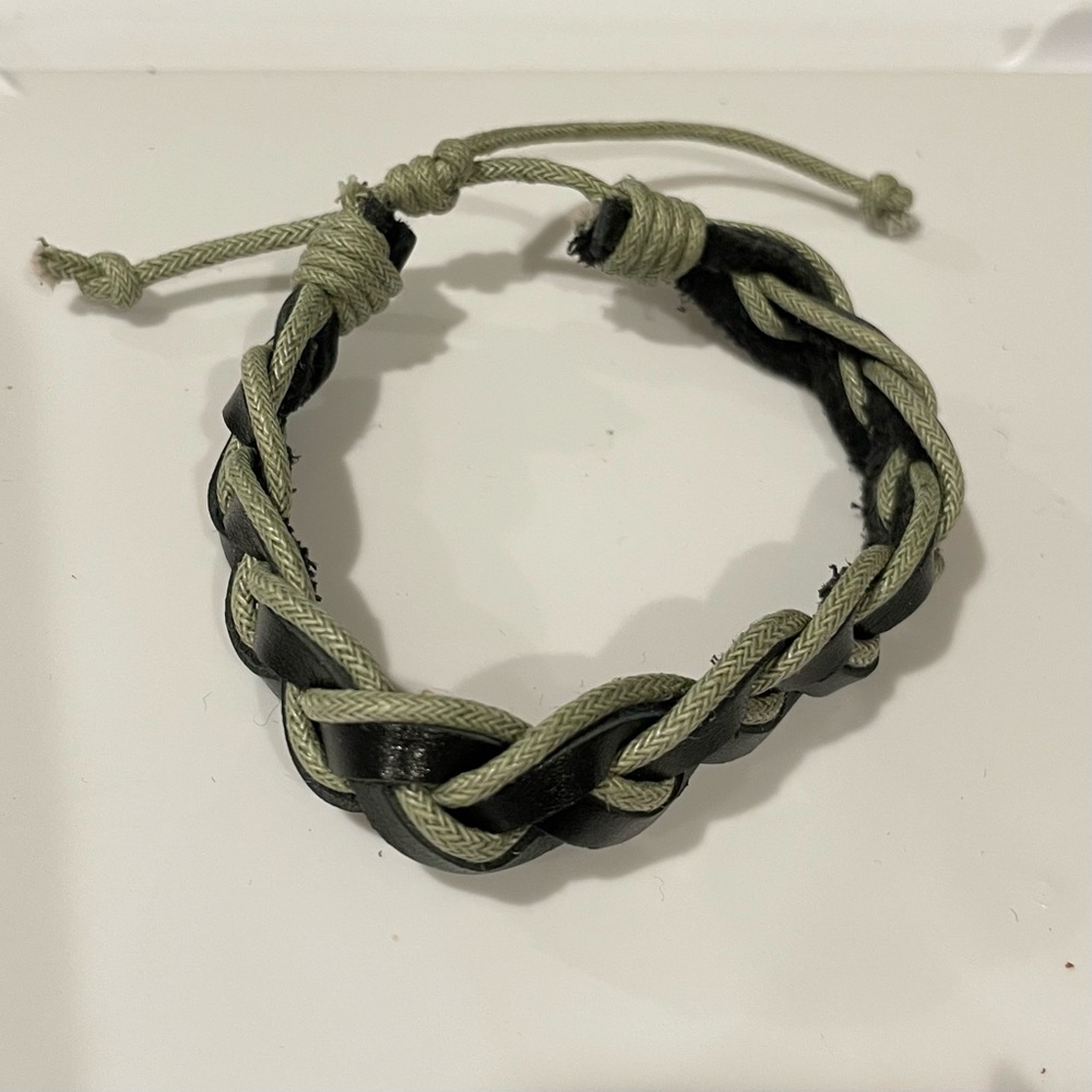 Braided leather bracelet